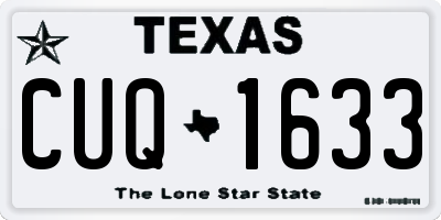 TX license plate CUQ1633
