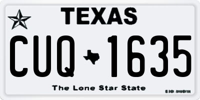 TX license plate CUQ1635