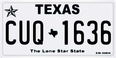 TX license plate CUQ1636