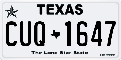 TX license plate CUQ1647