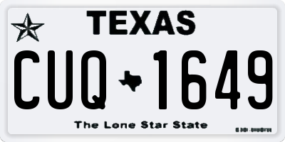 TX license plate CUQ1649