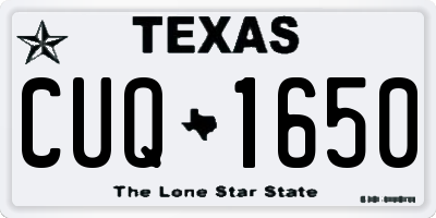 TX license plate CUQ1650