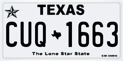 TX license plate CUQ1663