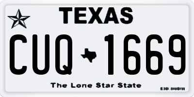 TX license plate CUQ1669