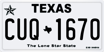 TX license plate CUQ1670