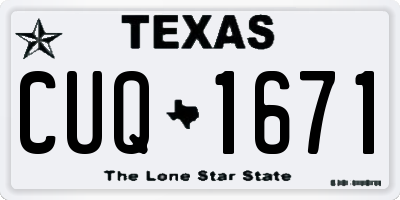 TX license plate CUQ1671