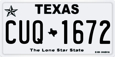 TX license plate CUQ1672