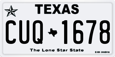TX license plate CUQ1678