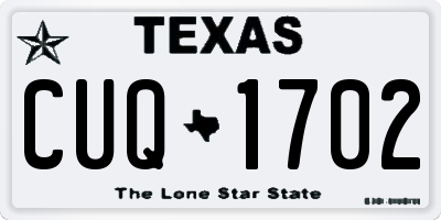 TX license plate CUQ1702
