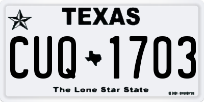 TX license plate CUQ1703