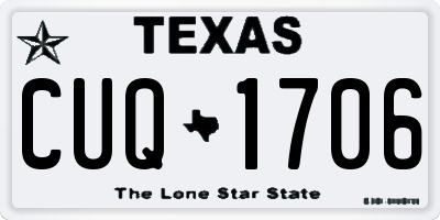 TX license plate CUQ1706