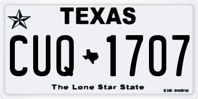 TX license plate CUQ1707