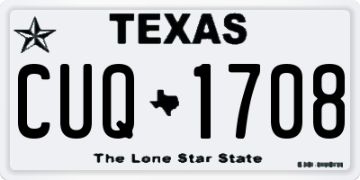 TX license plate CUQ1708