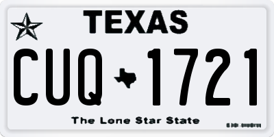 TX license plate CUQ1721