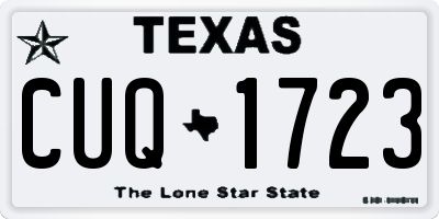 TX license plate CUQ1723
