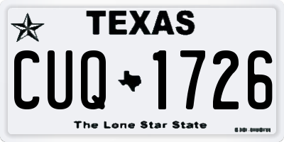 TX license plate CUQ1726