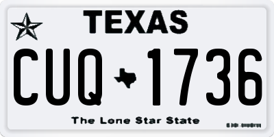 TX license plate CUQ1736