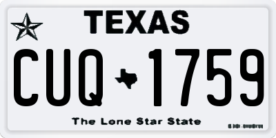 TX license plate CUQ1759