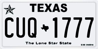 TX license plate CUQ1777