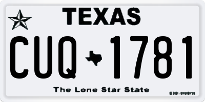 TX license plate CUQ1781