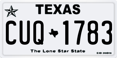 TX license plate CUQ1783