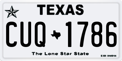 TX license plate CUQ1786