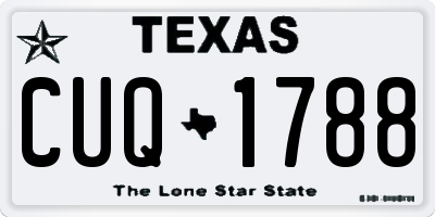 TX license plate CUQ1788