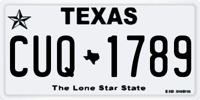 TX license plate CUQ1789
