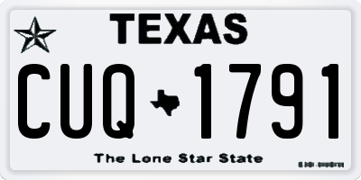 TX license plate CUQ1791