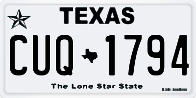 TX license plate CUQ1794
