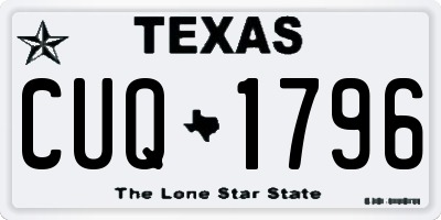 TX license plate CUQ1796