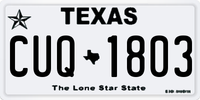 TX license plate CUQ1803