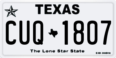 TX license plate CUQ1807
