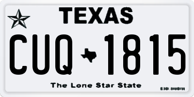 TX license plate CUQ1815
