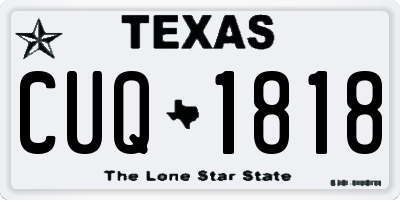 TX license plate CUQ1818