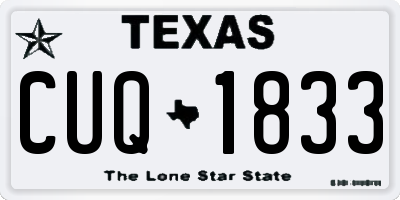 TX license plate CUQ1833