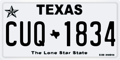 TX license plate CUQ1834