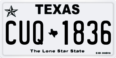 TX license plate CUQ1836
