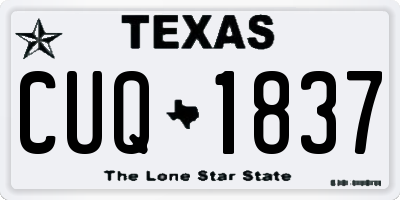 TX license plate CUQ1837