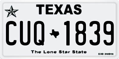 TX license plate CUQ1839