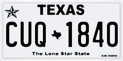 TX license plate CUQ1840