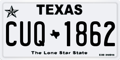 TX license plate CUQ1862