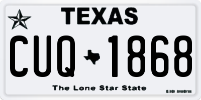 TX license plate CUQ1868