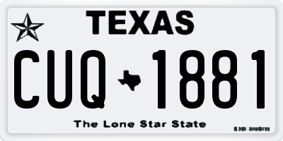 TX license plate CUQ1881