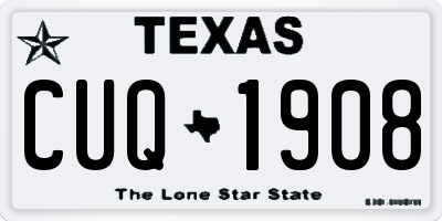 TX license plate CUQ1908