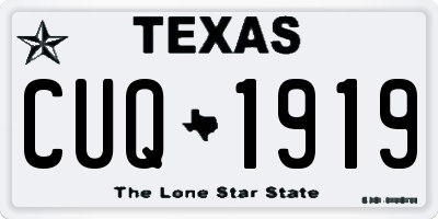 TX license plate CUQ1919