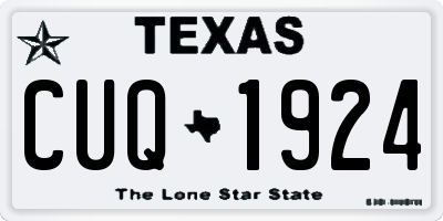 TX license plate CUQ1924
