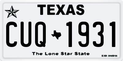 TX license plate CUQ1931