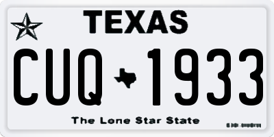 TX license plate CUQ1933