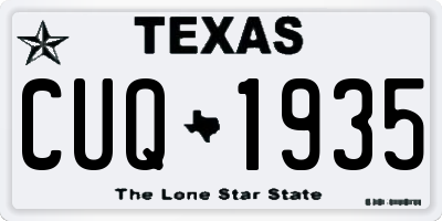 TX license plate CUQ1935
